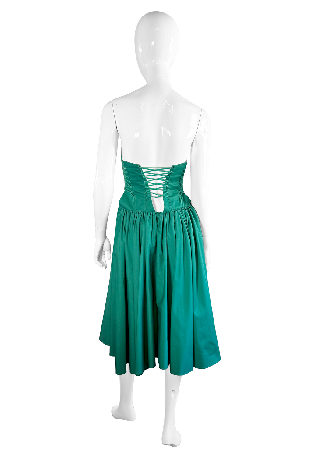 Tina Women's Party Dress | Cotton Strapless Lace-Up - 3