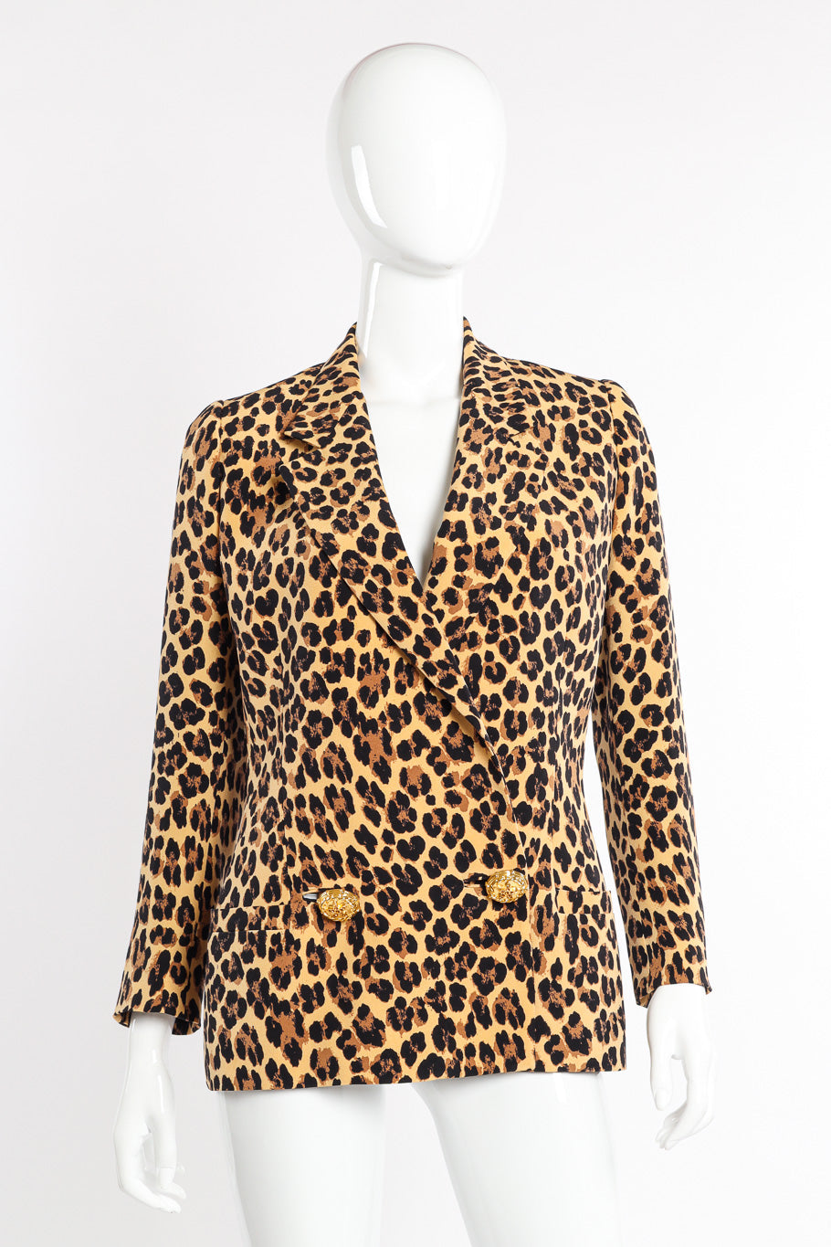 Vera Women's Blazer | Silk Leopard Print - 1