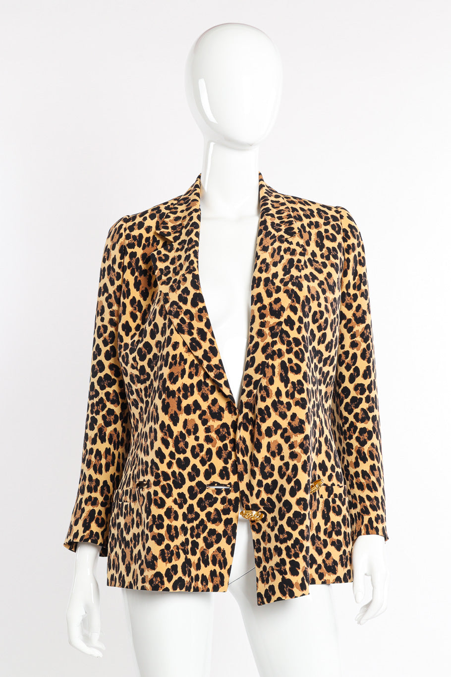 Vera Women's Blazer | Silk Leopard Print - 4