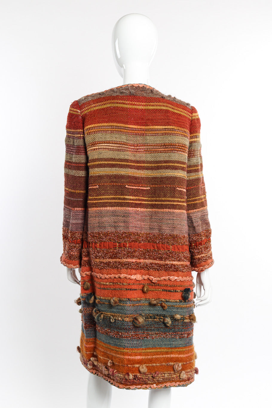 Nora Women's Coat | Mixed Knit Design, Vintage Style Winter Coat - 4