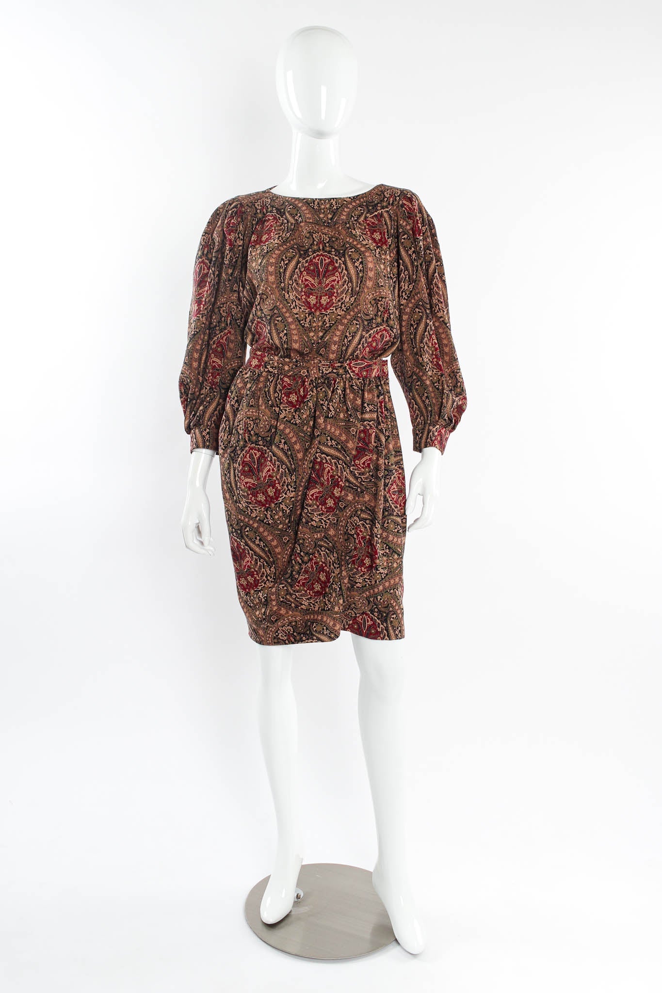 Yara Women's Three-Piece Set | Floral Damask Print, Elegant Blouse and Wrap Skirt - 5